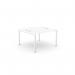 This picture shows a modern and sleek office bench with open legs and a white-colored portal top. The bench is designed to accommodate one person, with a spacious size of 1000 x 600. The clean and simple design is perfect for a professional and organized work environment.