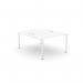 This photo shows a sleek and modern office bench desking set-up with an open leg design. The C-sense bench can comfortably seat one person and features a 1000 x 800 portal top in a clean white color.
