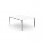 C-sense 1 Person Bench Open Leg Scallop Top 1200 x 800 - White SLV CSE-1PB-LEO-TS1280/WH/SLV