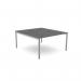 The Edit Office Bench Desking C-sense 1 Person Bench features an open leg design, scallop-shaped top, and measures 1400 x 800. It has a sleek graphite finish with silver accents, creating a modern and professional look for any workspace.