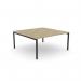 The office bench desking C-sense is a sleek and modern workspace option for one person. The open-leg design and scalloped tabletop add a touch of sophistication. The urban oak finish gives it a rustic yet contemporary look, while the black accents bring a bold contrast. Perfect for any professional setting.