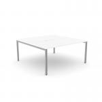 C-sense 1 Person Bench Open Leg Scallop Top 1600 x 800 - White SLV CSE-1PB-LEO-TS1680/WH/SLV