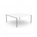 C-sense 1 Person Bench Open Leg Scallop Top 1600 x 800 - White SLV CSE-1PB-LEO-TS1680/WH/SLV