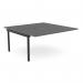 The photograph displays an Edit Office Bench Desk Add On Units C-sense that can accommodate 2 people. Featuring a Scallop Top design, the desk measures 1600 x 800 and is finished in a sleek Graphite and Black color scheme.