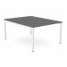 The image shows a modern office bench with a sleek graphite finish and a scallop-topped desk surface. Two people can comfortably work side by side, with an open leg design and dimensions of 1200 x 800. The clean and simple C-sense design adds a professional touch to any office space.