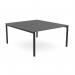 The photograph captures a sleek and modern office bench from the C-sense collection. It features a 2 person design with an open leg structure and a 1400 x 800 scallop top in graphite black. The clean lines and minimalist design exude a professional and sophisticated aesthetic.