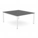 This image shows an open-leg office bench with a scallop top in Graphite and White. Measuring 1400 x 800, it can comfortably fit two people and is part of the C-sense collection. The design is modern and sleek, perfect for a professional work environment.