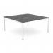 This two-person office bench features a stylish graphite and white design with a scallop top. Its open leg construction offers a clean, modern look, while the 1600 x 800 size provides ample workspace. Perfect for a productive and professional office setting.