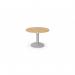 Kito Meeting Table 1000mm Round Top Silver Cylinder Base - Beech KIT-C1000D/BE/SLV