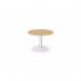 Kito Meeting Table 1000mm Round Top White Cylinder Base - Beech KIT-C1000D/BE/WHT