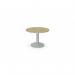 Kito Meeting Table 1000mm Round Top Silver Cylinder Base - Urban Oak KIT-C1000D/UO/SLV