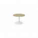 Kito Meeting Table 1000mm Round Top White Cylinder Base - Urban Oak KIT-C1000D/UO/WHT