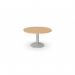 Kito Meeting Table 1200mm Round Top Silver Cylinder Base - Beech KIT-C1200D/BE/SLV