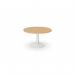 Kito Meeting Table 1200mm Round Top White Cylinder Base - Beech KIT-C1200D/BE/WHT