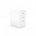Kito Contract Desk High Ped 3 Drw, 600mm Deep - White KIT-DHP3C/6/WH