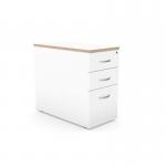 A photograph of an Edit Office Desk reveals a professional and efficient workspace. The high pedestals provide ample storage options, while the maple color adds a touch of warmth to the room. The 3 drawers offer easy access to supplies and documents, and the 800mm depth allows for a spacious work area.
