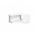 Komo Metal Leg 1600800 x 1200600mm RH Crescent - White SLV with Desk High Ped K-RD1612R/DHP/WH/SLV