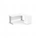 Komo Metal Leg 1600/800 x 1200/600mm R/H Crescent - White  SLV with Desk High Ped K-RD1612R/DHP/WH/SLV