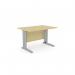 Komo Metal Leg 1200mm x 800mm Straight Desk - MapleSLV K-ST1280/MP/SLV