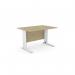 Komo Metal Leg 1200mm x 800mm Straight Desk - Urban OakWHT K-ST1280/UO/WHT