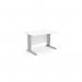 Komo Metal Leg 1200mm x 800mm Straight Desk - WhiteSLV K-ST1280/WH/SLV