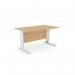 Komo Metal Leg 1400mm x 800mm Straight Desk - MapleSLV K-ST1480/MP/SLV