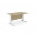 Komo Metal Leg 1400mm x 800mm Straight Desk - Urban OakWHT K-ST1480/UO/WHT