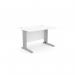 Komo Metal Leg 1400mm x 800mm Straight Desk - WhiteSLV K-ST1480/WH/SLV