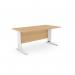 Komo Metal Leg 1600mm x 800mm Straight Desk - BeechWHT K-ST1680/BE/WHT