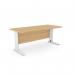 Komo Metal Leg 1800mm x 800mm Straight Desk - BeechWHT K-ST1880/BE/WHT