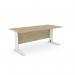 Komo Metal Leg 1800mm x 800mm Straight Desk - Urban OakWHT K-ST1880/UO/WHT
