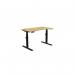 Leap Single Height Adjust Desk 1200 x 700mm - Curved Bamboo top Black Frame LP-1270/CURV/BLK