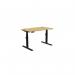 Leap Single Height Adjust Desk 1200 x 700mm - Rectangular Bamboo top Black Frame LP-1270/RECT/BLK