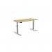 Leap Single Height Adjust Desk 1400 x 700mm - Rectangular Bamboo top Silver Frame LP-1470/RECT/SLV