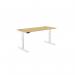 Leap Single Height Adjust Desk 1600 x 700mm - Rectangular Bamboo top White Frame LP-1670/RECT/WHT