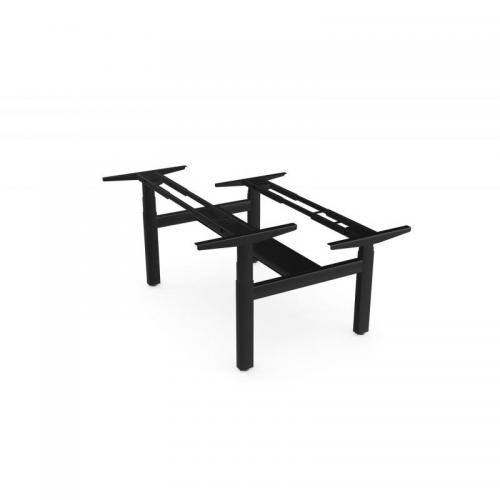 Leap Double Bench 3 Stage Electric Adjust Frame with 2 Handsets and Telescopic Cable Tray for All Size Tops - Black LP/DB3S8050/WHT