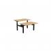 Leap Bench Desk Top With Scallop, 1200 x 800mm - Beech Black Frame LP-DB/DPS1280/BE/BLK