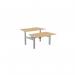 Leap Bench Desk Top With Scallop, 1200 x 800mm - Beech Silver Frame LP-DB/DPS1280/BE/SLV