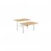 Leap Bench Desk Top With Scallop, 1200 x 800mm - Beech White Frame LP-DB/DPS1280/BE/WHT