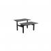 Leap Bench Desk Top With Scallop, 1200 x 800mm - Graphite Silver Frame LP-DB/DPS1280/GR/SLV