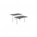 Leap Bench Desk Top With Scallop, 1200 x 800mm - Graphite White Frame LP-DB/DPS1280/GR/WHT