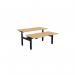 Leap Bench Desk Top With Scallop, 1600 x 800mm - Beech Black Frame LP-DB/DPS1680/BE/BLK