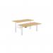 Leap Bench Desk Top With Scallop, 1600 x 800mm - Beech White Frame LP-DB/DPS1680/BE/WHT