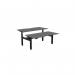 Leap Bench Desk Top With Scallop, 1600 x 800mm - Graphite Silver Frame LP-DB/DPS1680/GR/SLV