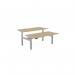 Leap Bench Desk Top With Scallop, 1600 x 800mm - Urban Oak Silver Frame LP-DB/DPS1680/UO/SLV