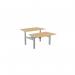 Leap Bench Desk Top With Alu Portals, 1200 x 800mm - Beech Silver Frame LP-DB/TP1280/BE/SLV