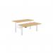 Leap Bench Desk Top With Alu Portals, 1600 x 800mm - Beech White Frame LP-DB/TP1680/BE/WHT