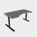 Leap Crescent Desk, K Top With Portals with edging, 1600 x 1000 , Left Hand, Graphite Black Frame LP-PLY-TP1610L/GR/BLK