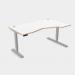 Leap Crescent Desk, K Top With Portals with edging, 1600 x 1000 , Right Hand, White Silver Frame LP-PLY-TP1610R/WH/SLV