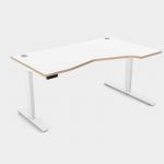 Leap Crescent Desk, K Top With Portals with edging, 1600 x 1000 , Right Hand, White White Frame LP-PLY-TP1610R/WH/WHT